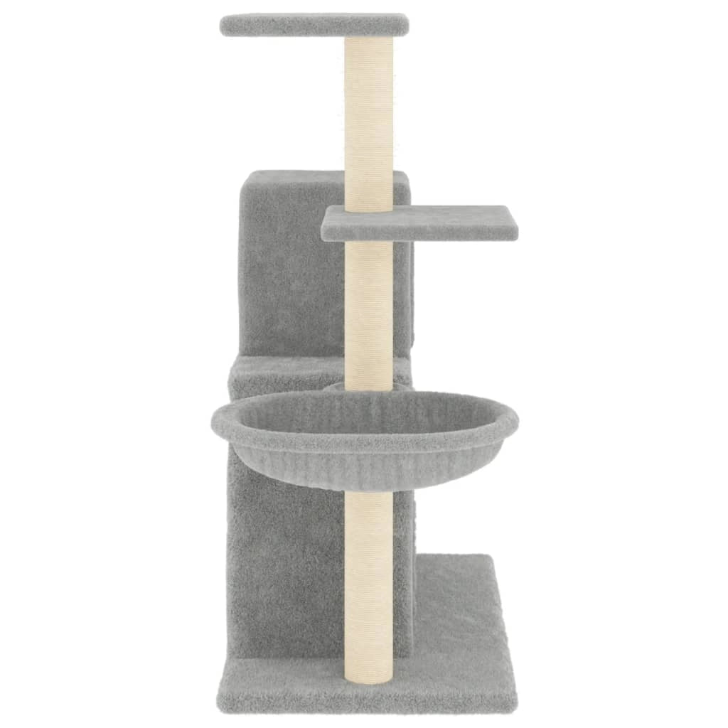 Tiragraffi per gatti torre per arrampicata giocattolo piattaforma per arrampicata con tiragraffi in sisal leggero 83 cm grigio 02_0022622