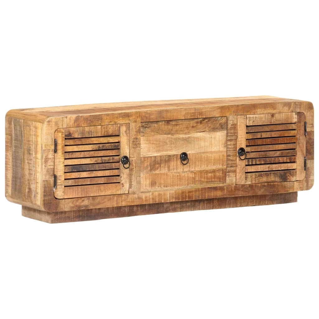 Mobile TV multimediale scaffale per televisione televisione buffet sala da pranzo soggiorno camera da letto 120 x 30 x 40 cm legno di mango grezzo marrone 02_0025820
