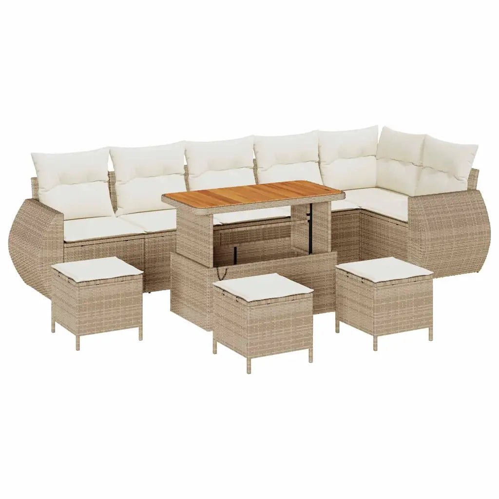 Set Divano da Giardino 10 pcs Beige polyrattan 3361901