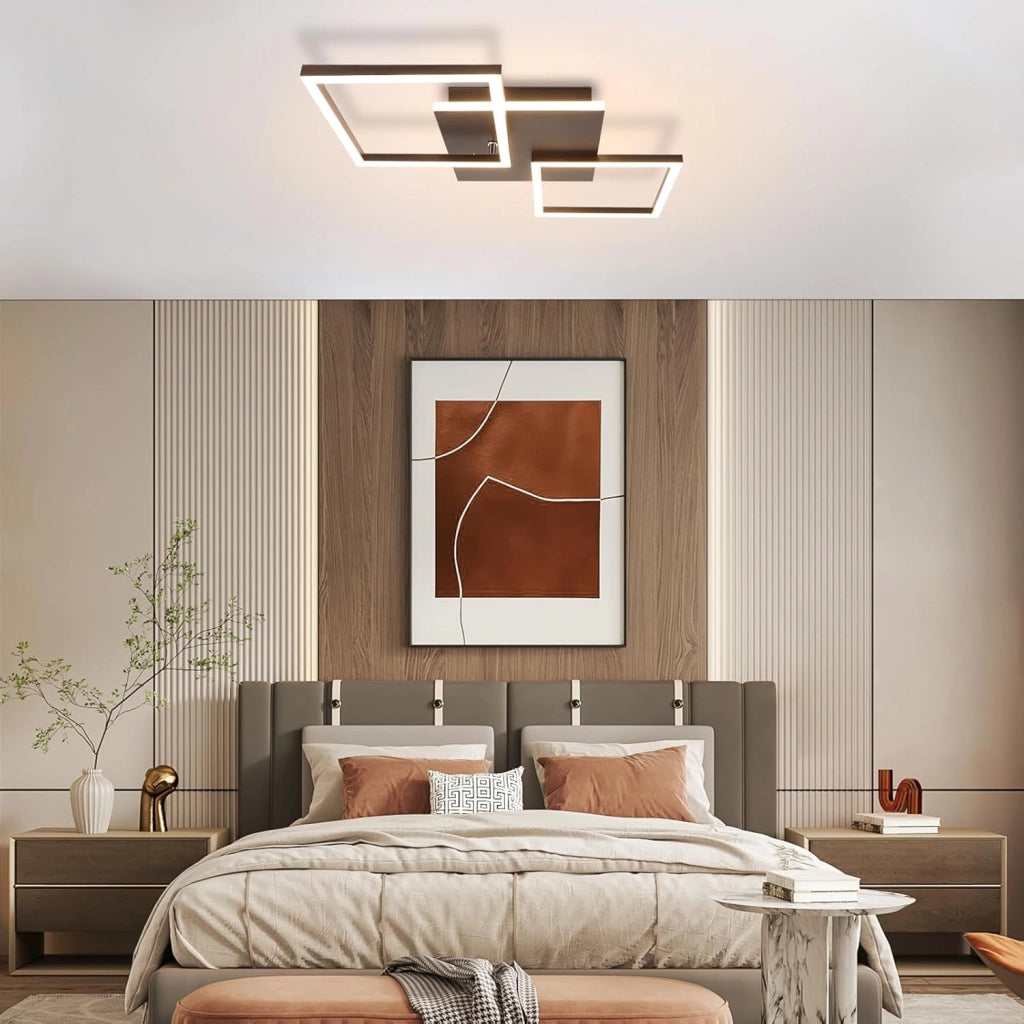 ZMH Lampada da soffitto plafoniera LED moderna nera 3000-6500K per soggiorno cucina ufficio