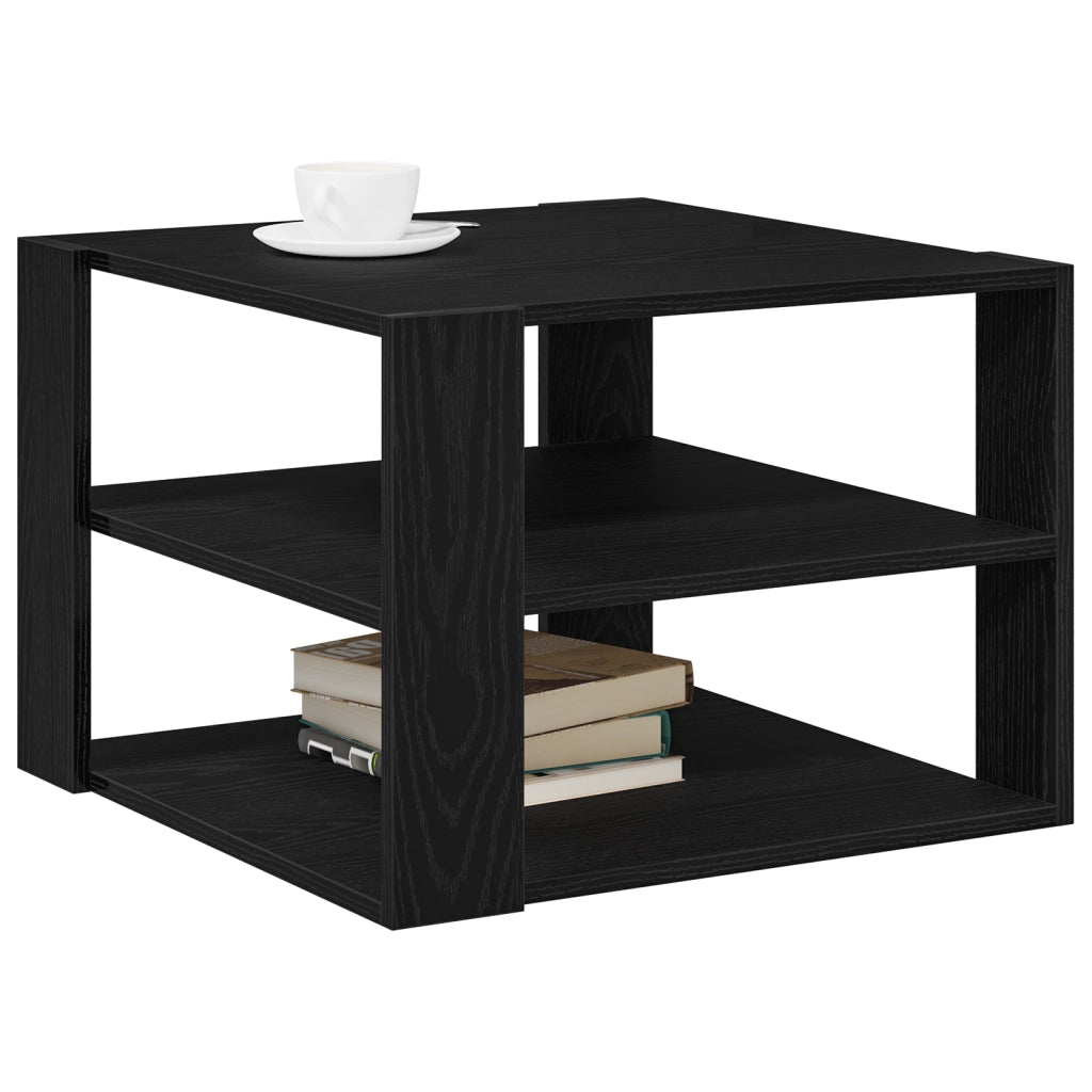 Tavolino da caffÃ¨  Nero Rovere 59,5x59,5x40 cm Legno ingegnerizzato