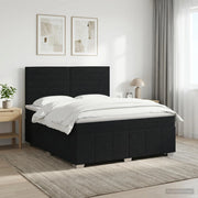 Letto box spring con materasso Nero 140 x 200 cm Tessuto 3454150