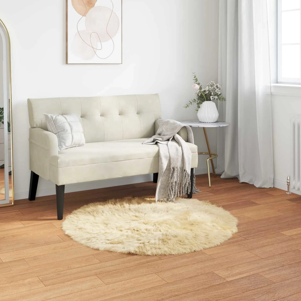 Tappeto in finta TAFALLA Crema Ø 100 cm Poliestere 42021514