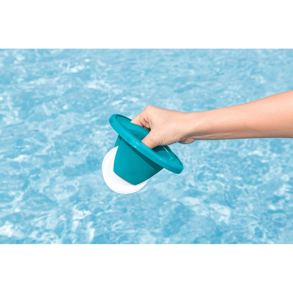 Trade Shop - Dispenser Dosatore Galleggiante Pastiglie Cloro Medio Termometro Piscina 58701 -