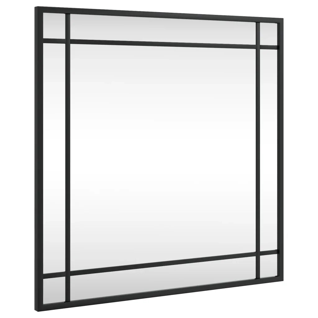 Specchio da Parete Nero 50x50 cm Quadrato in Ferro 358634