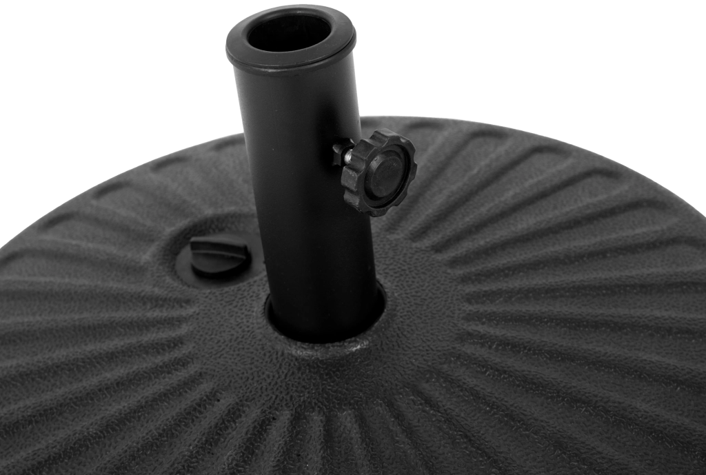 Base per ombrellone rotonda riempibile con acqua o sabbia; 56 x 51 x 15 cm; nero