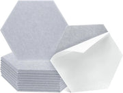 Pannello acustico per assorbimento del suono - Autoadesivo - 30 x 26 x 0,9 cm - Piastre di isolamento acustico a sei lati - Buona densità - 12 pezzi - Grigio.
