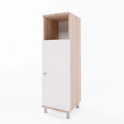 Mobile Midi Fynn, Sonoma/Bianco, 30 x 95 cm, per la conservazione di accessori da bagno e compatibile con Fynn