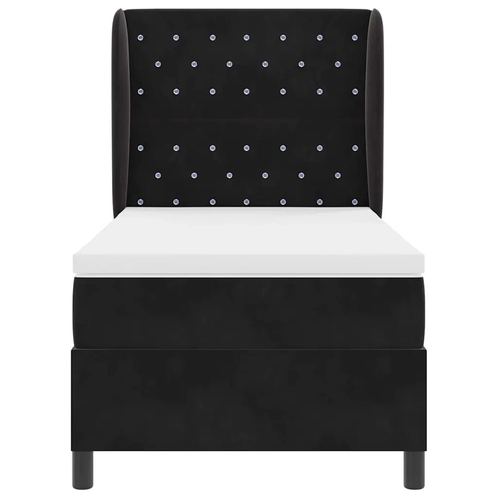 Letto a molle con materasso Nero 200 x 100 cm Poliestere 3340864
