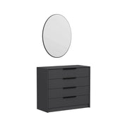 Jebi, Cassettiera 3 Cassetti, 100x85x45h cm Nero Antracite