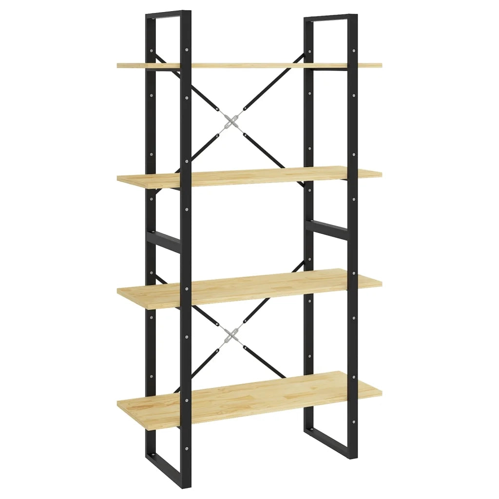 Libreria a 4 Ripiani-Scaffale per Libri-Mobile di Stoccaggio 80x30x140 cm in Legno Massello di Pino