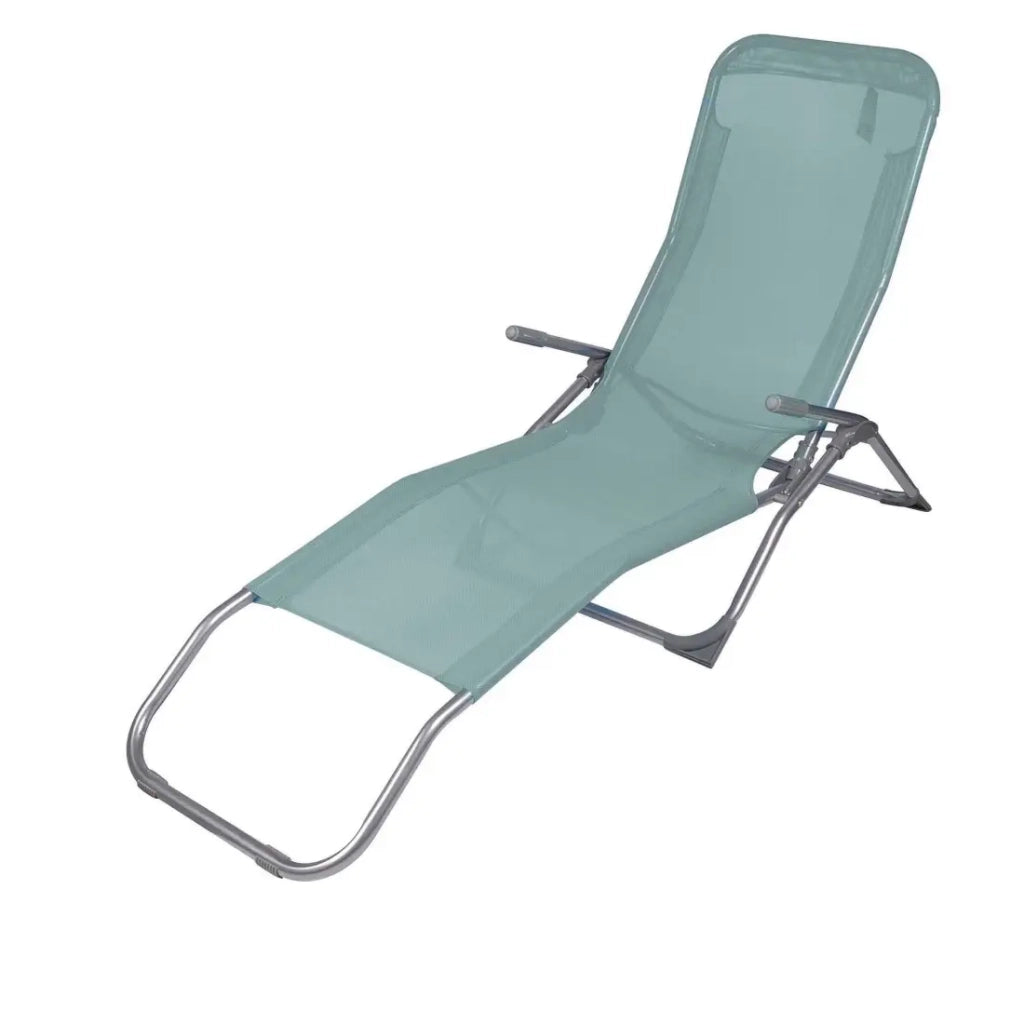 Set di 2 sedie a sdraio / lettini prendisole colore Blu grigio 140x95x61cm