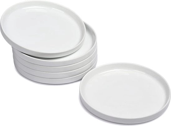 Set di 6 Piatti da Dessert in Ceramica - Piatti da Primo Corso Φ18cm per Torte, Insalate e Pasta