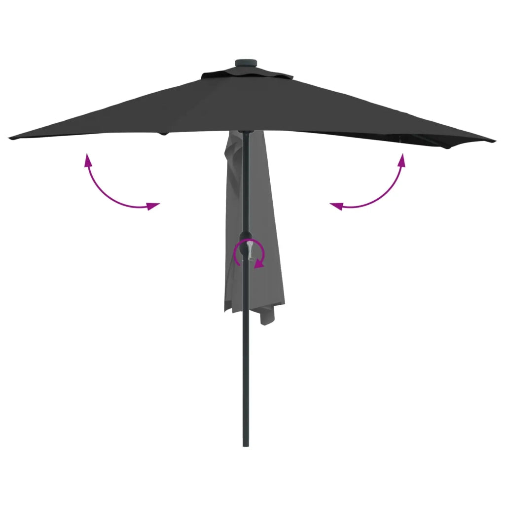 Ombrello da giardino Nero 294 x 150 x 224 cm 42003273