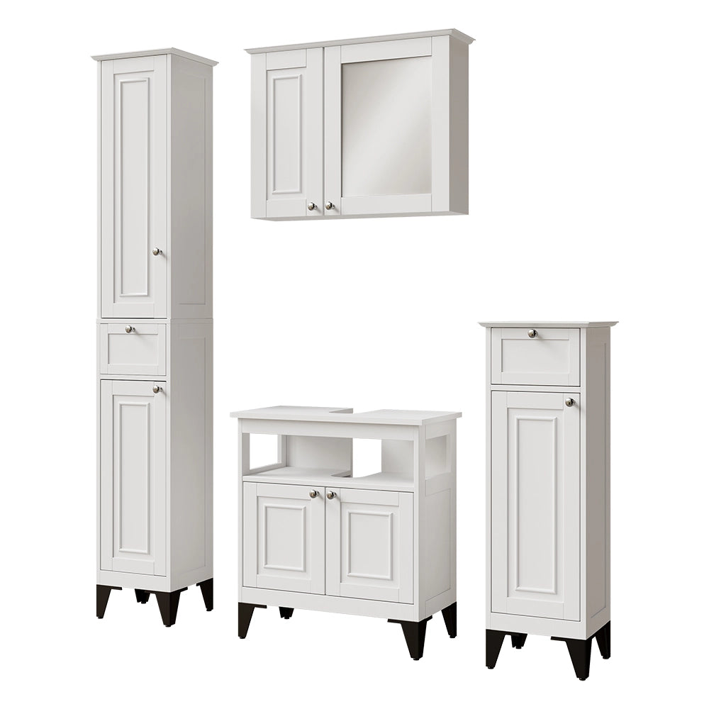 Vicco Set di mobili da bagno Bianco 4 parti