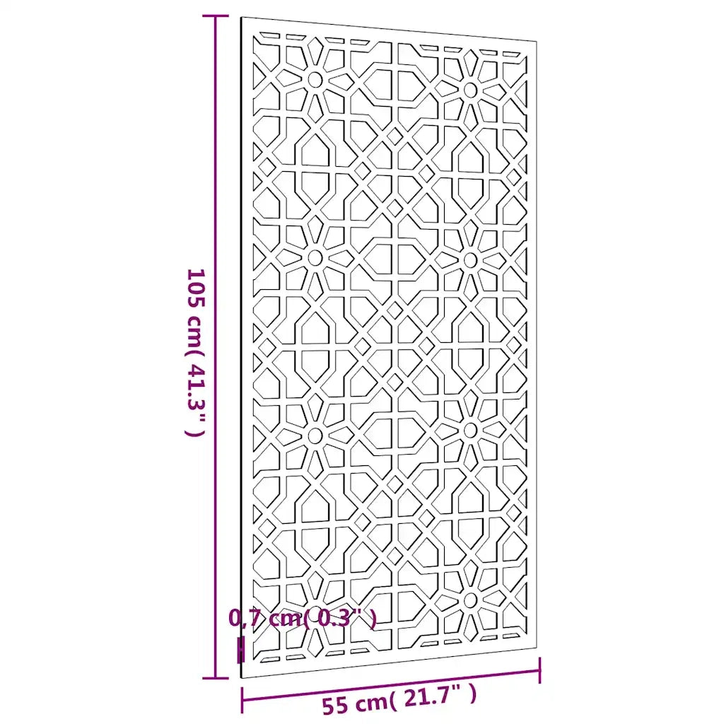 Decorazione Muro da Giardino 105x55 cm Moresco Acciaio Corten 824477