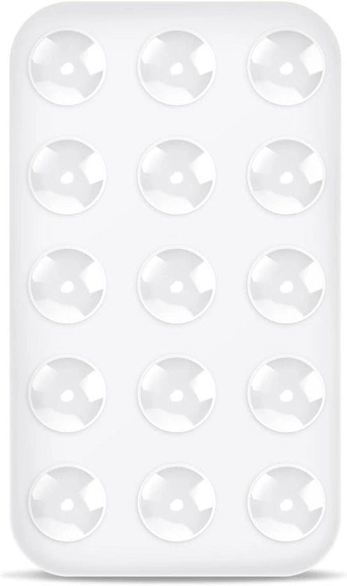 Supporto per telefono a ventosa in silicone - Supporto per telefono a doppia faccia multifunzionale a forma rettangolare per auto, mini piastra per alimentazione per dispositivi mobili - Bianco