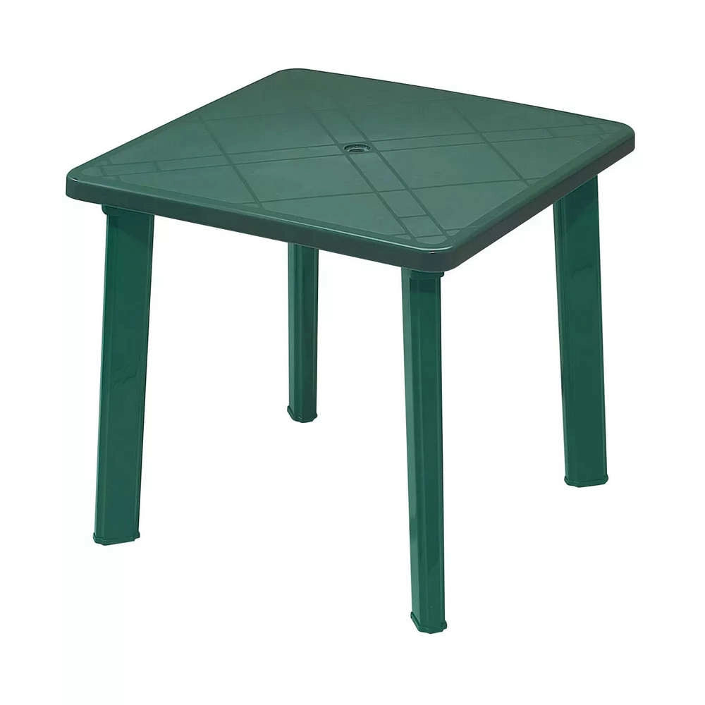 Tavolo in Plastica Quadrato da Esterno Rodi 80x80 cm Colore: Verde