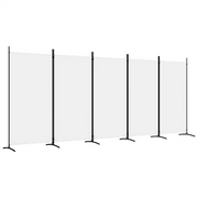 Divisorio a 5 Pannelli-Set di 5 pannelli Paravento Bianco 433x180 cm Tessuto