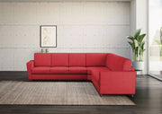 Divano yasel 3 posti  (tre sedute da 60cm) + angolo + divano 3 posti (tre sedute da 60cm) misure esterne l.288x288 | rosso - Mobili 2G