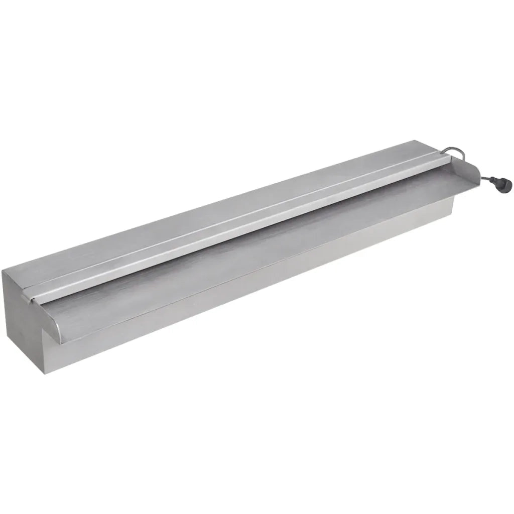 Cascata per Laghetto Rettangolare con LED in Acciaio Inox 60 cm 41673
