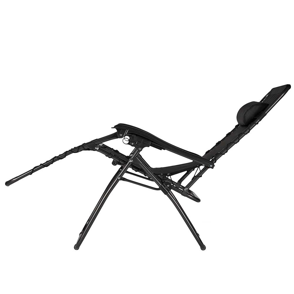 Sedia da Giardino Poltrona Relax Pieghevole Gravita Zero Acciaio Texilene Nero