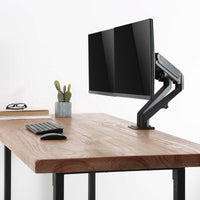 Braccio monitor da scrivania Supporto per 2 schermi da 17-27" conforme a VESA, con molla a gas