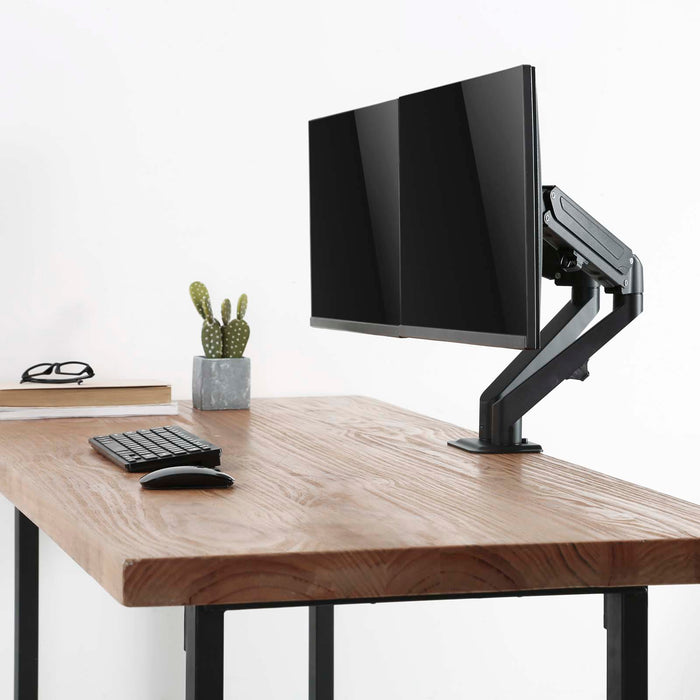 Braccio monitor da scrivania Supporto per 2 schermi da 17-27" conforme a VESA, con molla a gas
