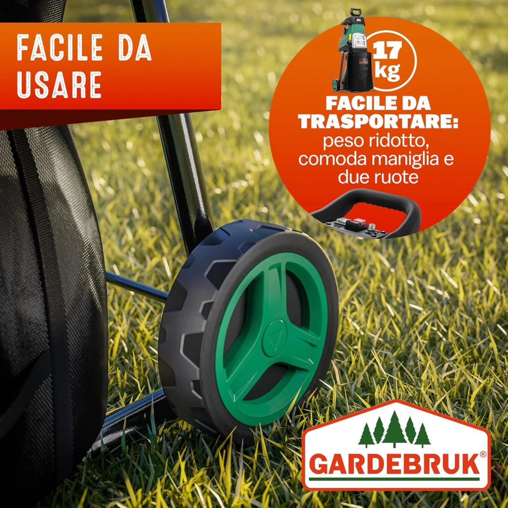 ® Trituratore Elettrico Silenzioso a Rullo 3100W Biotrituratore Sacchi di Raccolta 2x60L Tritatutto da Giardino