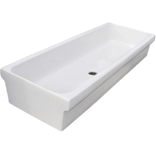 Lavabo a canale in ceramica linea Galassia cm 120x45 - Bianco