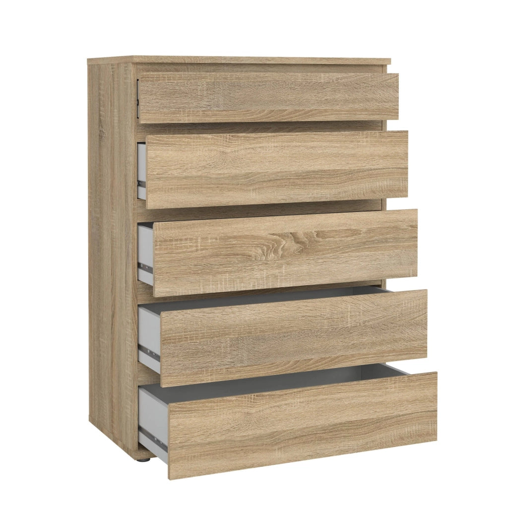 Cassettiera Arriba, Settimino multiuso, Comò camera da letto, Mobile con cassetti, 77x40 h107 cm, Quercia