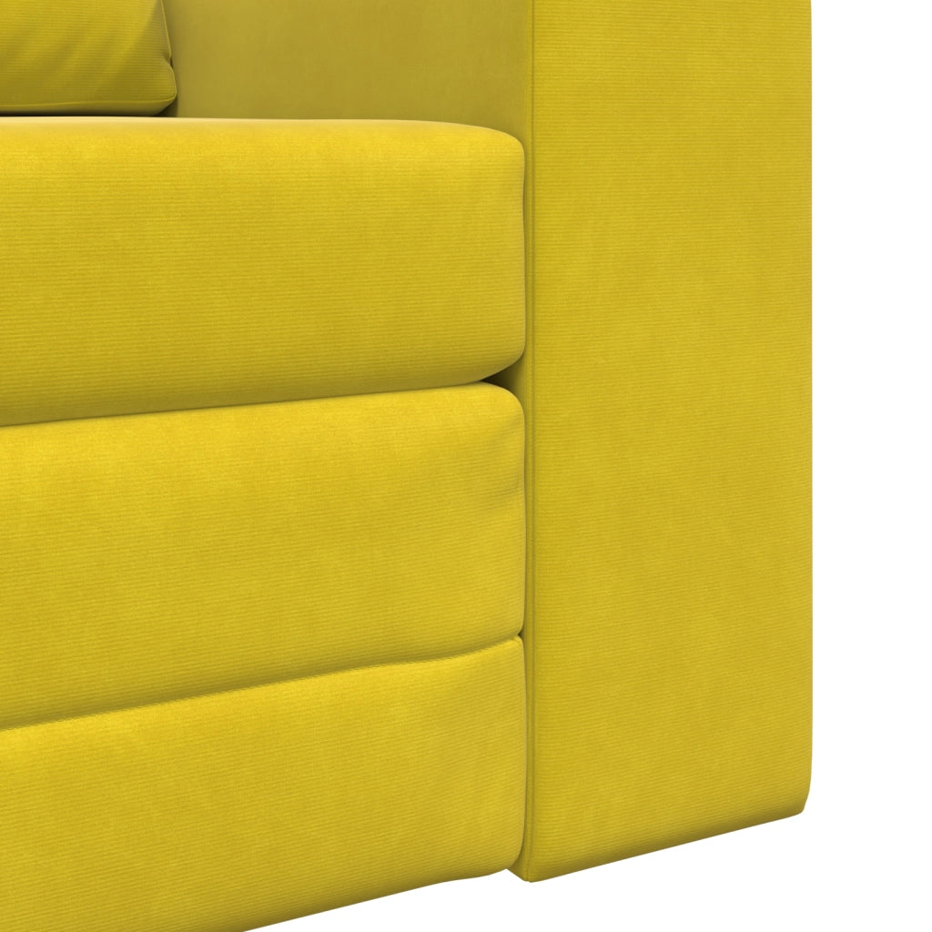 Divano Letto 2-in-1 Giallo 98x71x83 cm in Velluto
