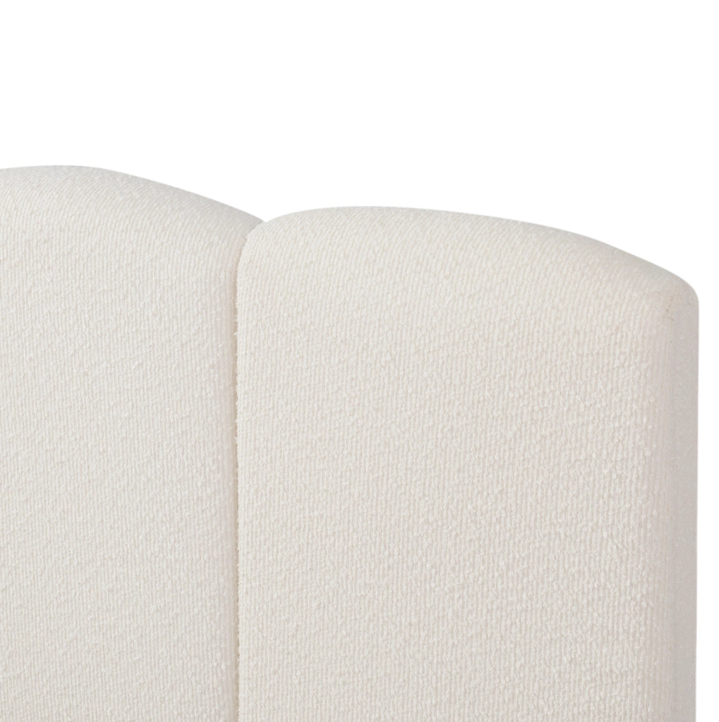 Letto matrimoniale contenitore idraulico 180x200 cm con LED; rete a doghe; bouclé bianco