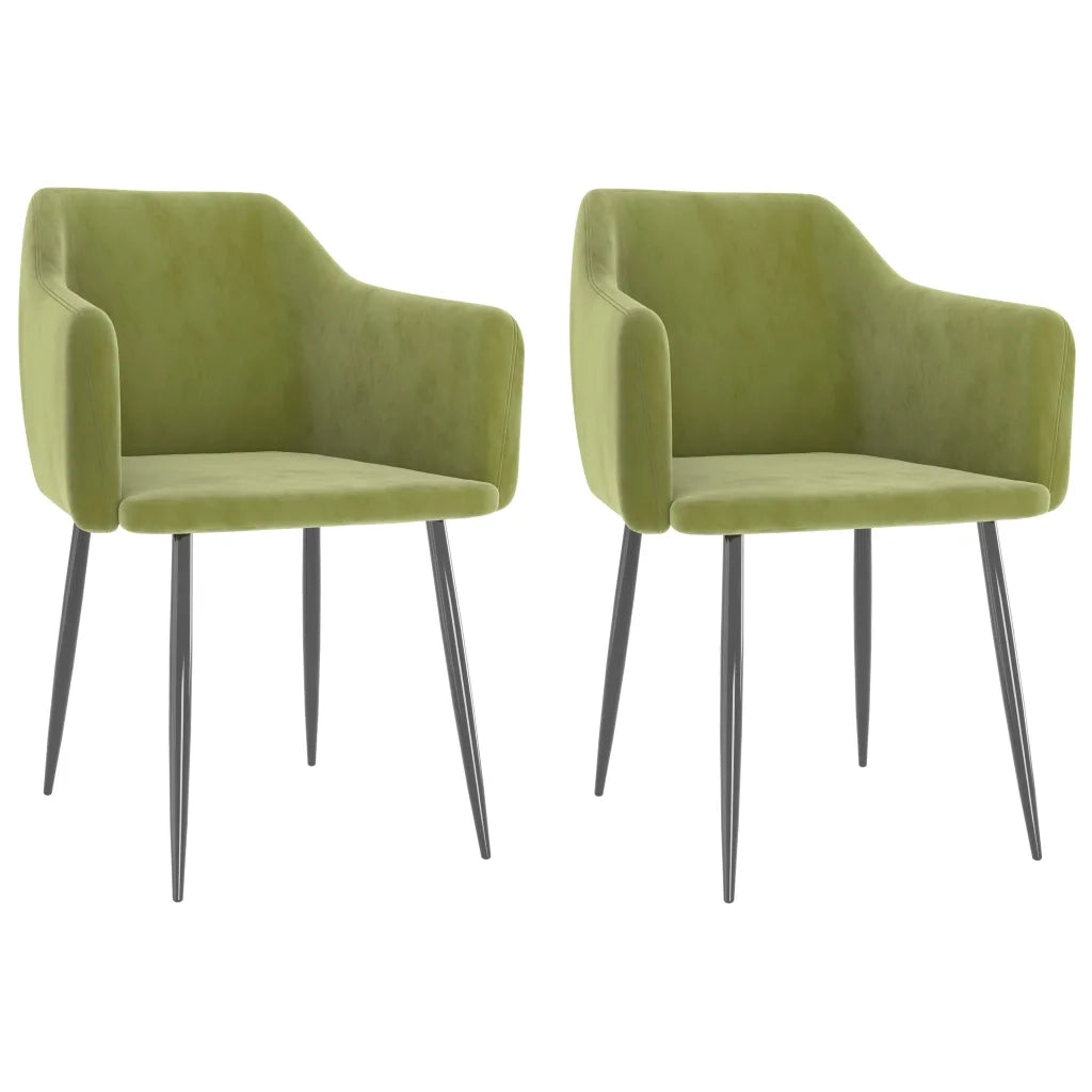Sedie da Pranzo 2 pz Verde Chiaro in Velluto cod mxl 5805