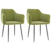 Sedie da Pranzo 2 pz Verde Chiaro in Velluto cod mxl 5805