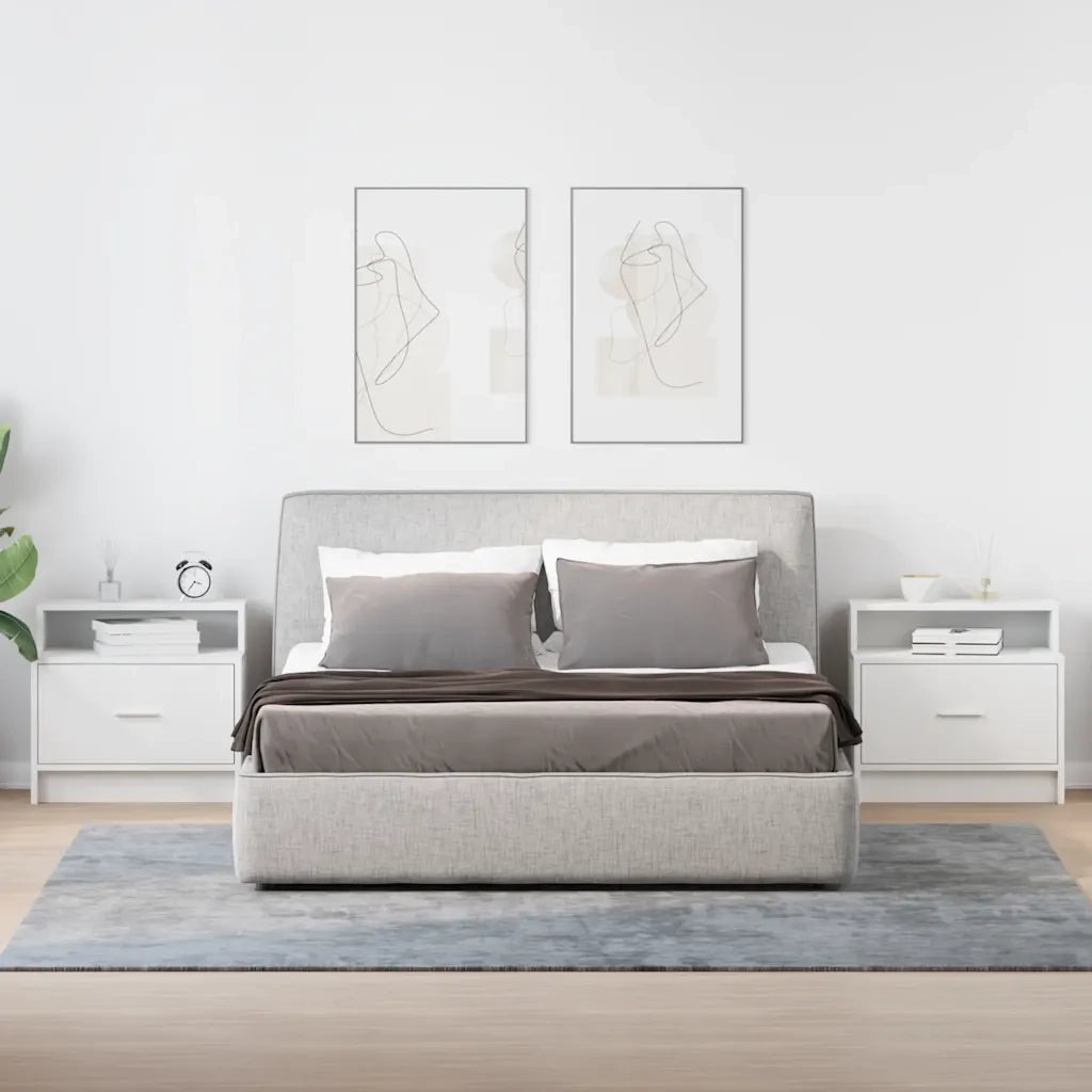 Comodini con Cassetto 2 pz Bianco 51x31x47 cm 858669
