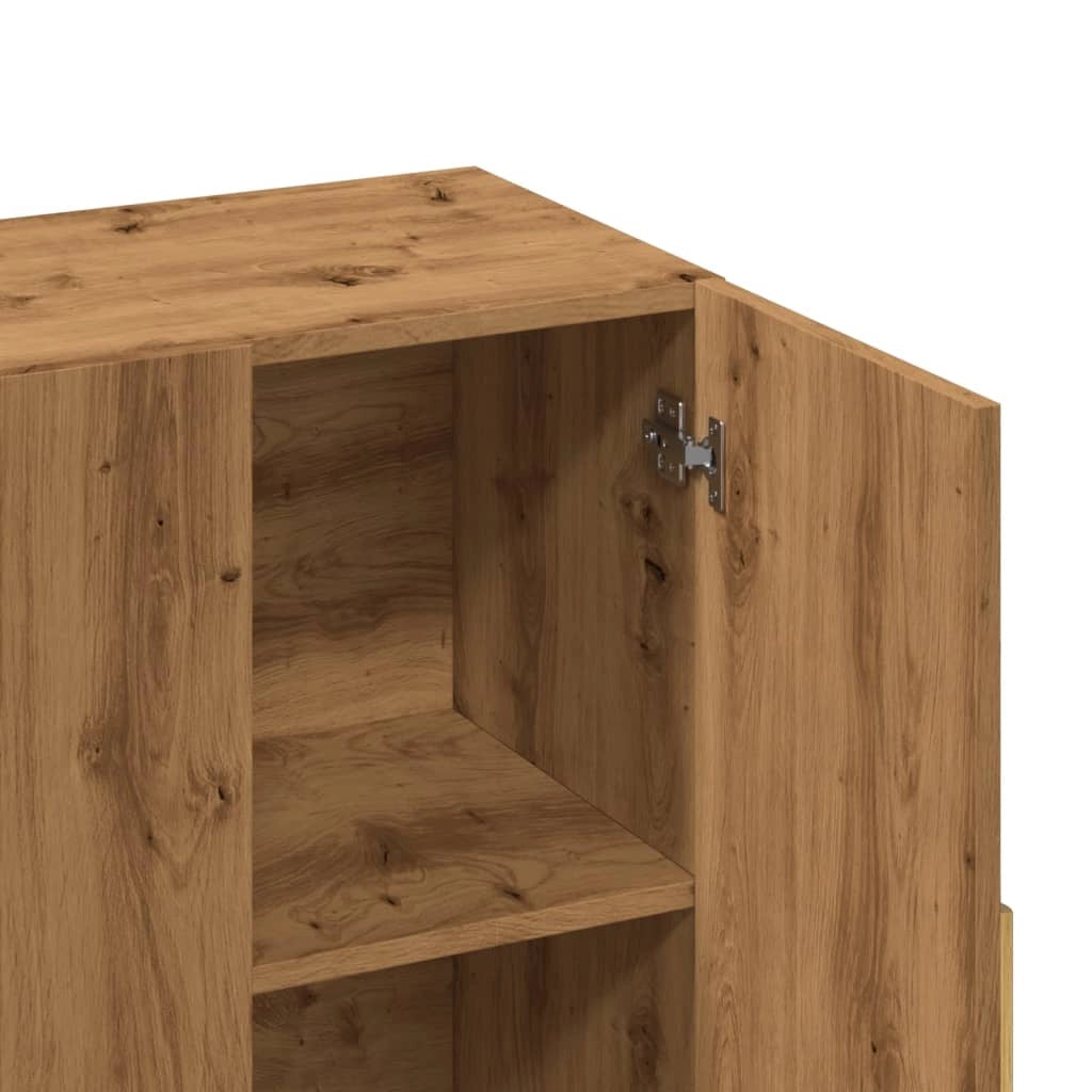 Buffet credenza cassettiera armadio mobile contenitore organizer per cucina soggiorno salotto fatto a mano 90 x 34 x 80 cm legno ingegnerizzato marrone 02_0030824