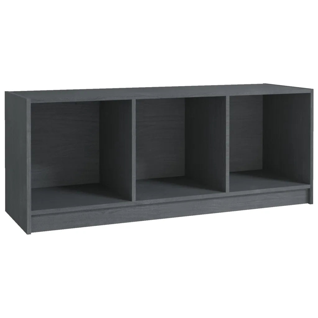 Mobile Porta TV Grigio 104x33x41 cm in Legno Massello di Pino 809962