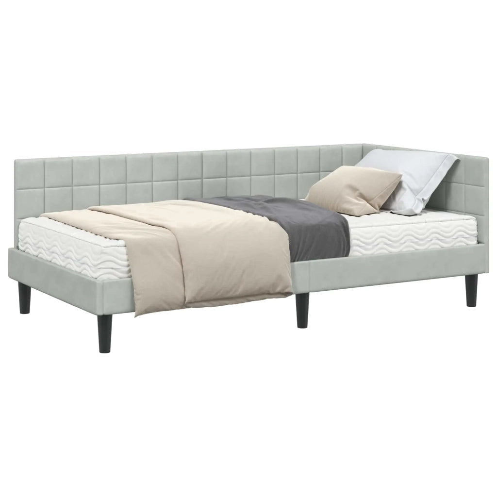 Struttura Letto Angolare con Materasso 2 pz-Giroletto con materasso Grigio chiaro 960605