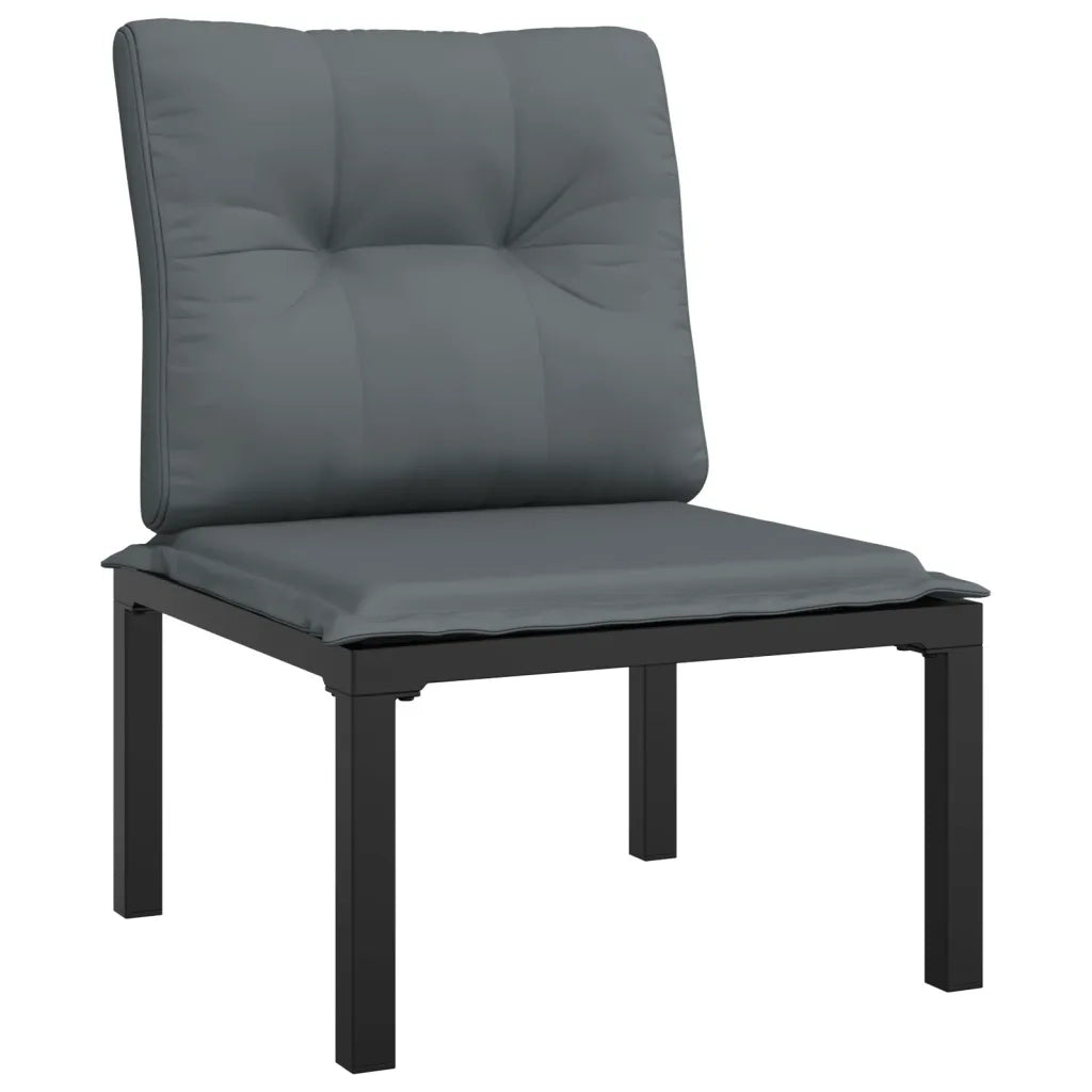 Set Salotto da Giardino 9 pz | Set di Mobili da Esterno Nero e Grigio in Polyrattan