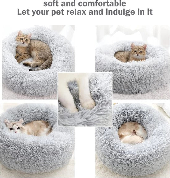 Cuscino per gatti, letto per gatti, pieghevole, per gatti o piccoli cani, morbido, soffice pelliccia sintetica 50L x 50P x 20,1D