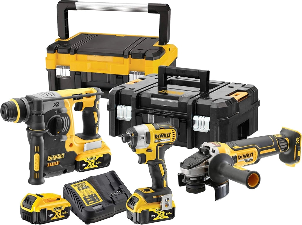 DEWALT DCK305P3T Dewalt-DCK305P3T Kit 3 Strumenti 18V-DCH273+DCF887+DCG405+DCB184x3+incarc+TSTAK I&II