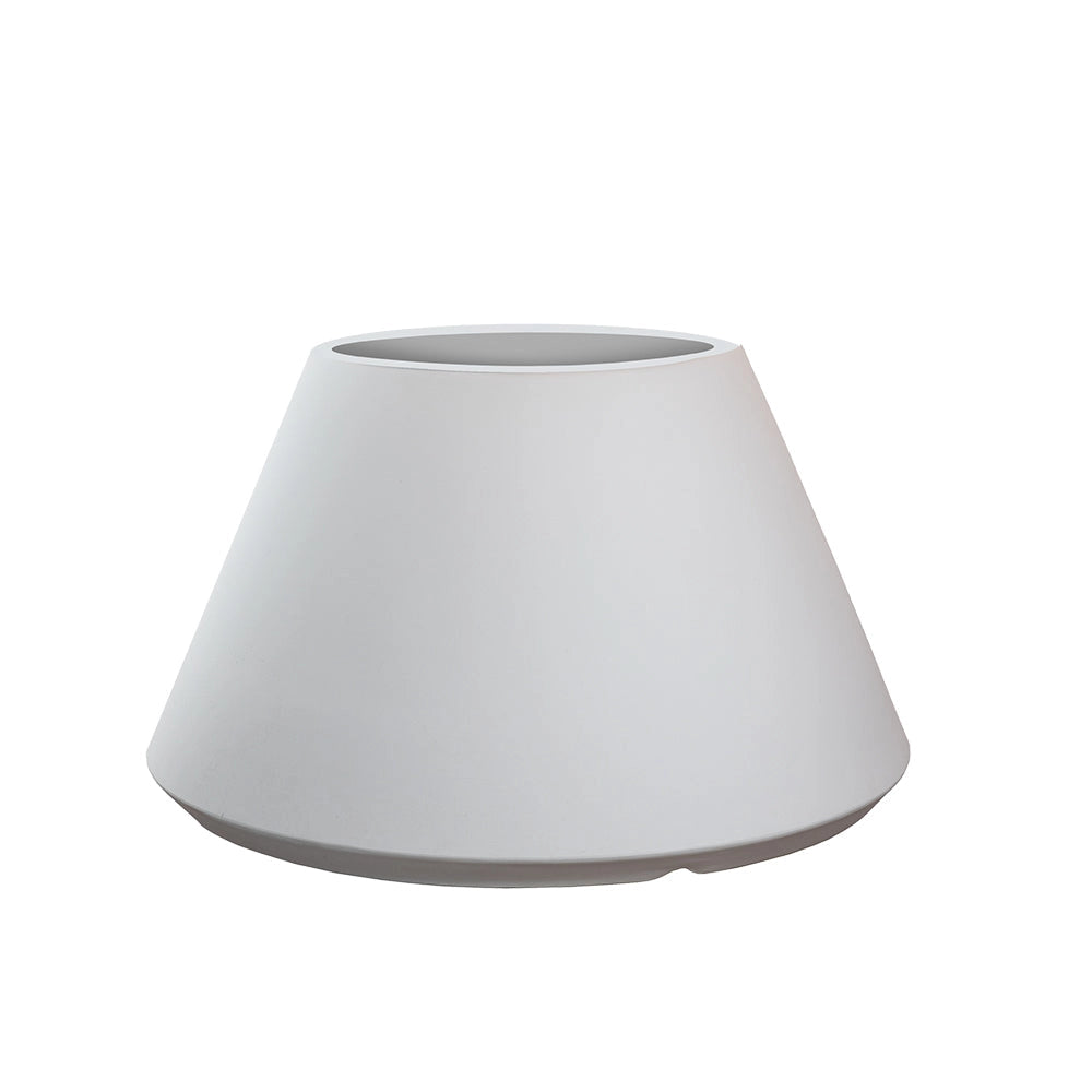 Vaso in resina da esterno interno per piante tondo conico design d.60x35h Stromboli Bianco