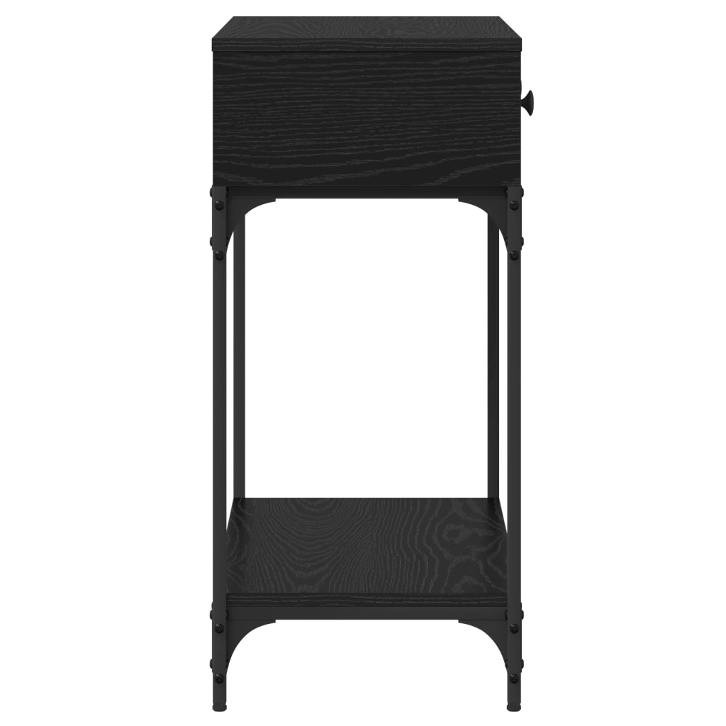 Tavolino Console Rovere Nero 75x34.5x75 cm Legno Ingegnerizzato