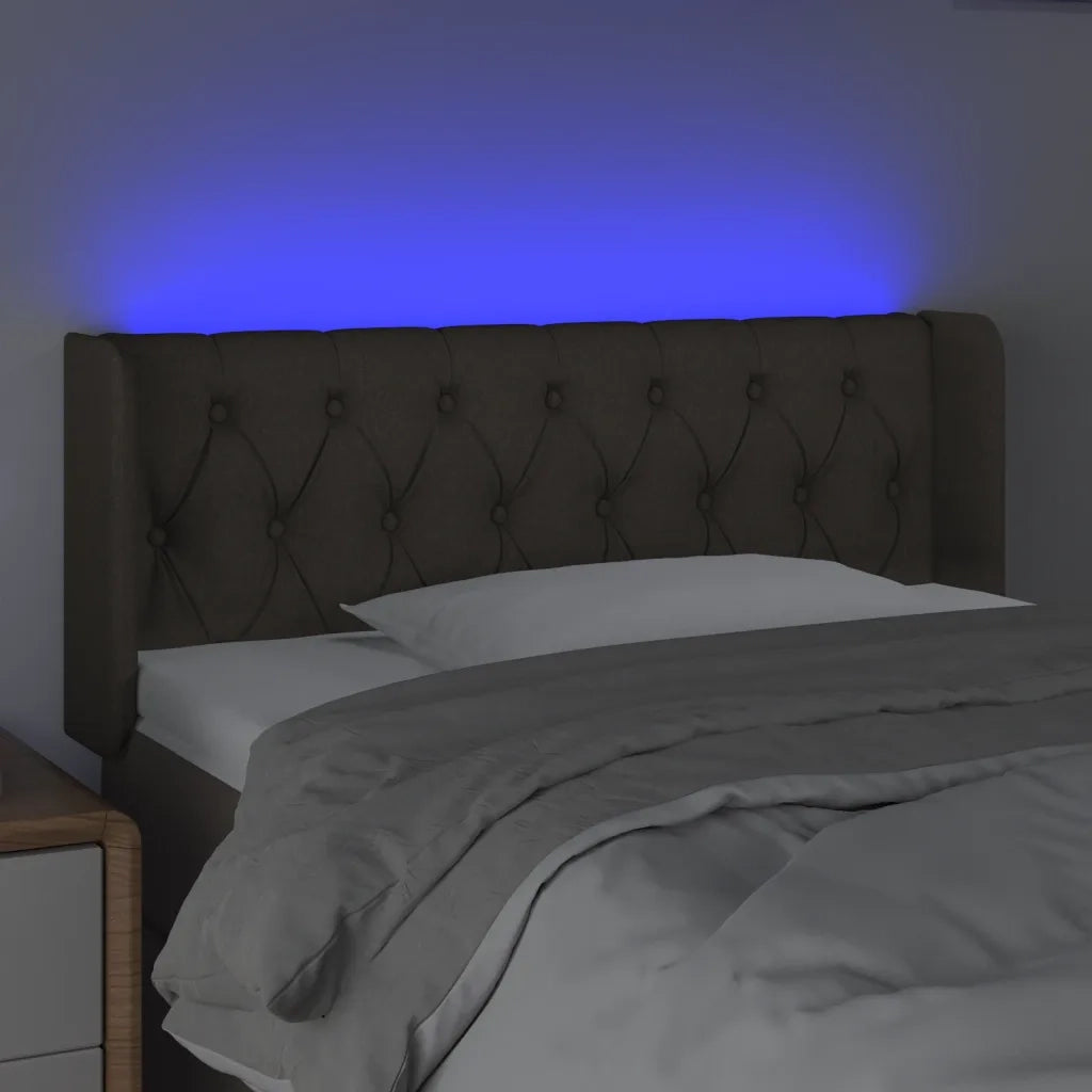 Testiera a LED Tortora 103x16x78/88 cm in Tessuto