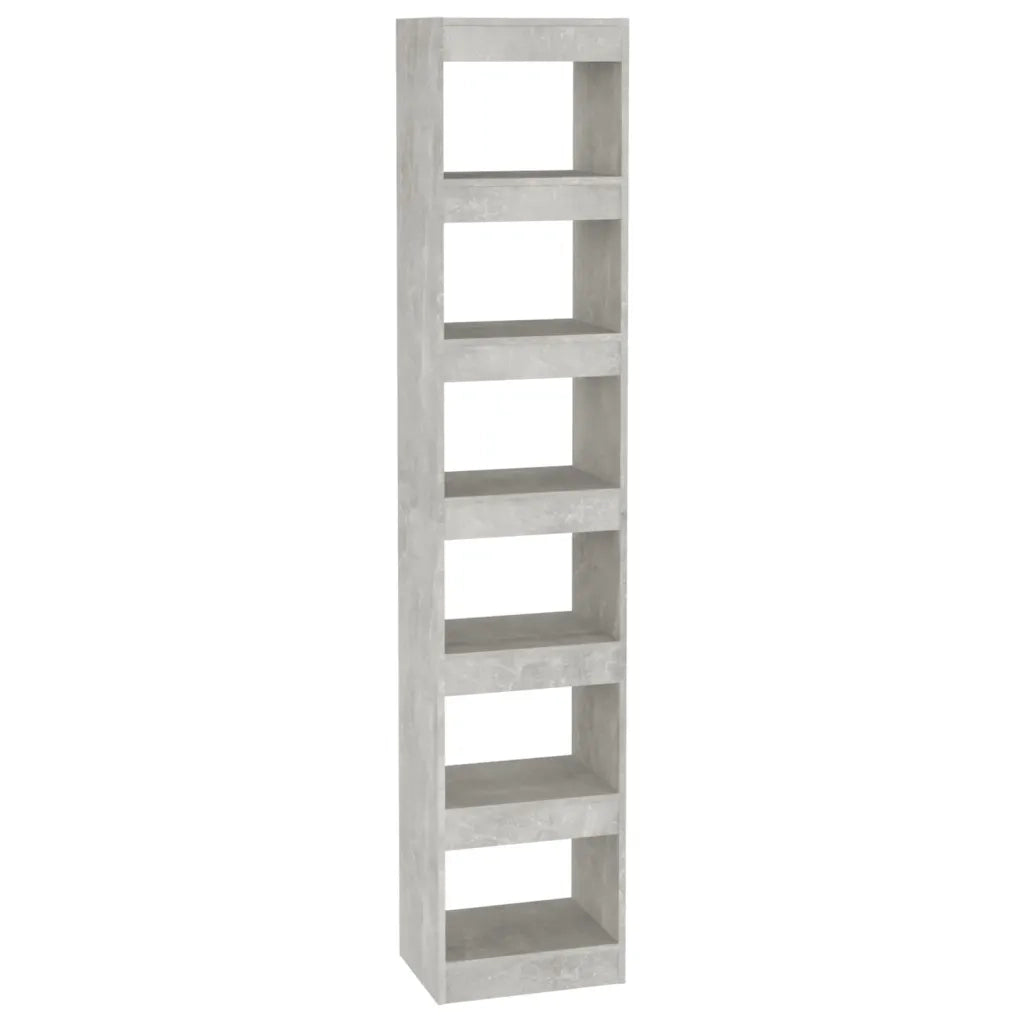 Libreria Divisorio-Scaffale per Libri-Mobile di Stoccaggio Grigio Cemento 40x30x198 cm