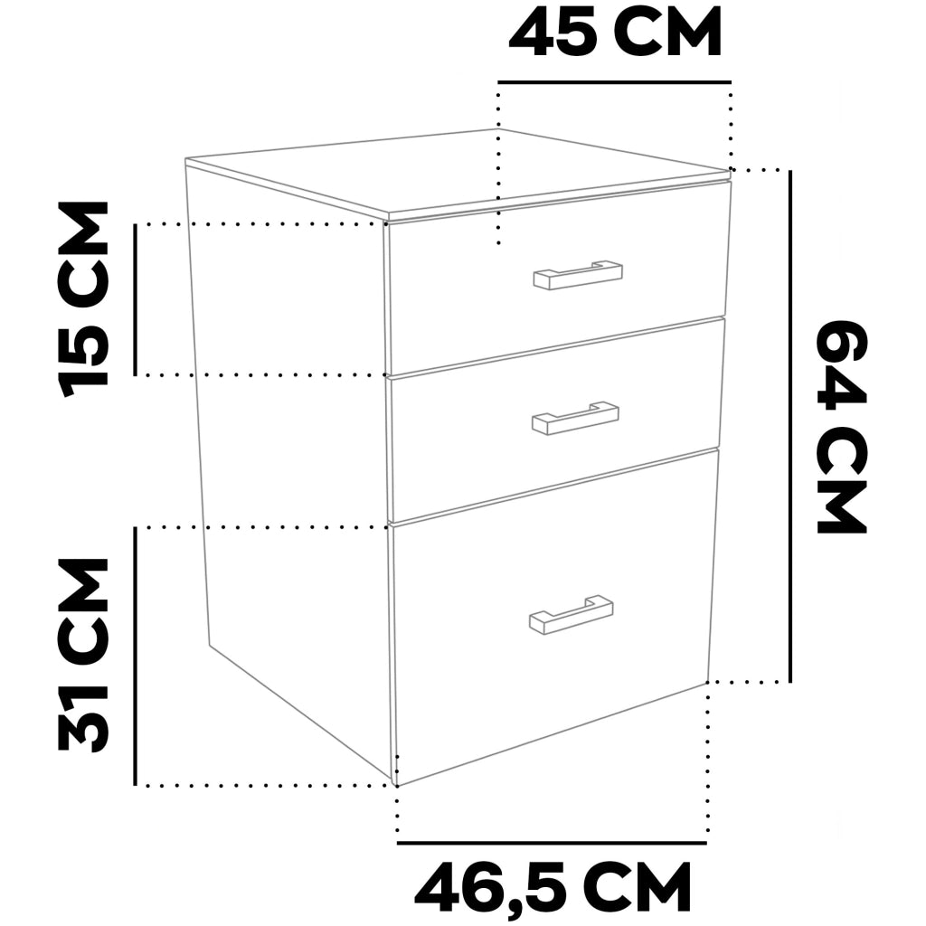 Lyra - Cassettiera Porta Stampante 3 Cassetti Mobiletto da Ufficio con Ruote  in Legno MDF Nero