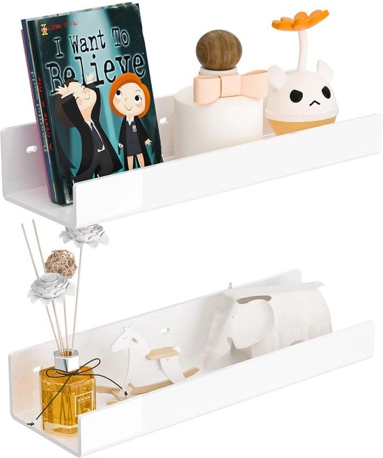Pannelli da parete in acrilico bianchi da 30 cm (2-pack), pannello da parete per libri per stanza. Pannello da parete per soggiorno.