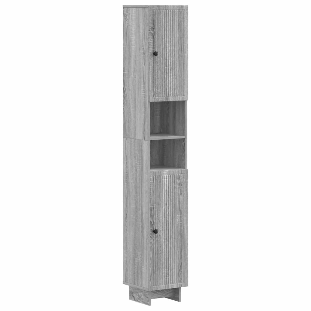 Armadio da Bagno con Ripiano Aperto EDE Sonoma grigio 895941