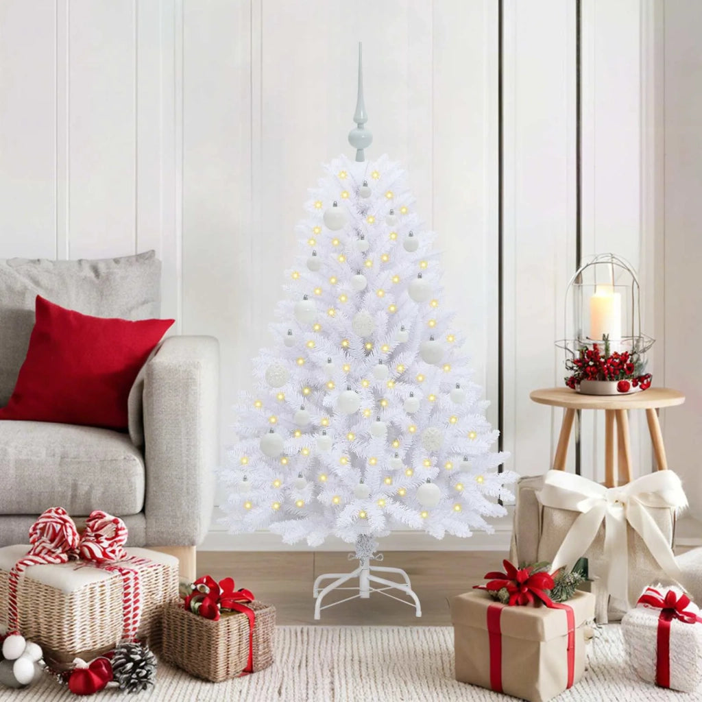 Albero di Natale | Decorazioni natalizie Artificiale con Rami Pieghevoli Bianco 120 cm